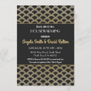 Convite o Housewarming do art deco dos anos 20 convida o