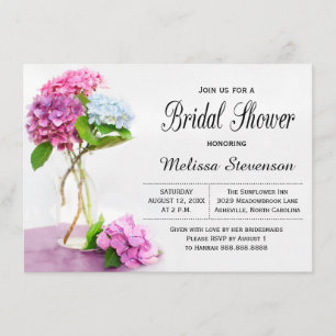 Convite O Hydrangea rústico floresce o casamento do chá