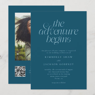 Convite O Início da Aventura Casamento Minimalista Turques