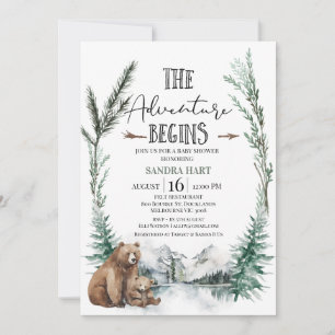 Convite O Início da Aventura Chás de Bebê da Wilderness