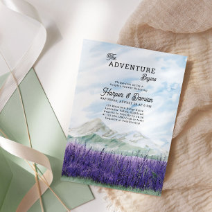 Convite O Início da Aventura Montanha Lavanda Casal Banho