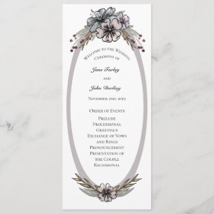 Convite O inverno floresce o programa do casamento