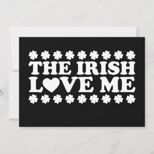 Convite O Irlandês Love Me Shamrock Retro Dia de São Patrí