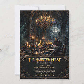 Convite O Jantar Assombrado Mansão Gótica Halloween