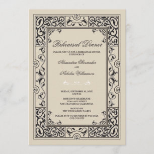 Convite O jantar de ensaio clássico da vinheta convida (o