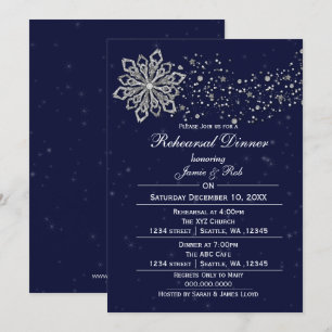Convite O jantar de ensaio de prata do inverno dos azuis