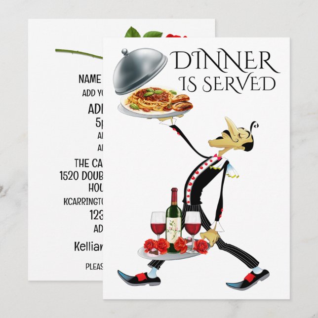 CONVITE O JANTAR ESTÁ SERVIDO (Frente/Verso)