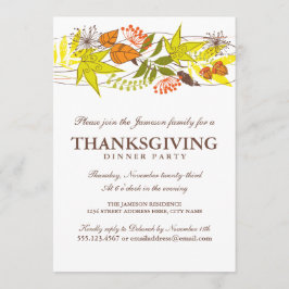 Convite O Janto de Ação de Graças do outono deixa o convit