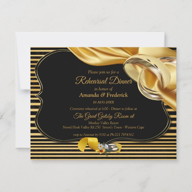 Convite O Janto de ensaio Inspiração Gatsby do Excelente (Frente)