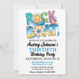 Convite O Janto Sunset Cruise Rock Boat Aniversário