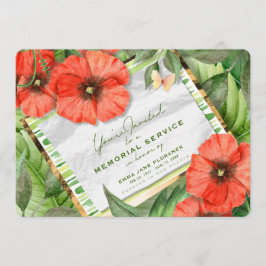 Convite O jardim vermelho da papoila esverdeia a cerimonia