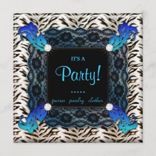 Convite O laço da zebra do partido da forma convida o
