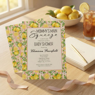 Convite O Lemon Pink Girl Baby Shower da Mamãe Querida