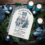 Convite O líder do nosso aniversário de 30 anos do Lobo Pa<br><div class="desc">"O Líder do Nosso Pacote Está Chegando aos 30",  aniversário de 30 anos para o seu Alpha favorito. Possui um lobo solitário majestoso silenciado contra uma floresta verde.</div>