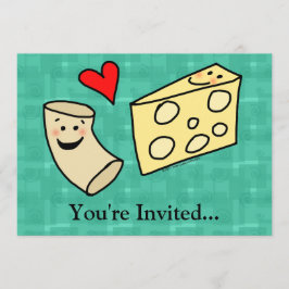 Convite O Mac ama o queijo, macarrão bonito engraçado +