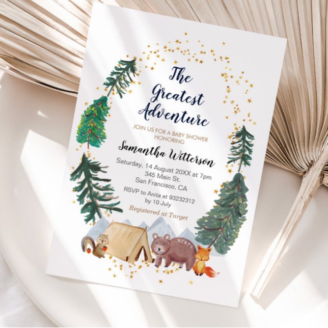 Convite O maior Chá de fraldas de florestas de aventura (Criador carregado)