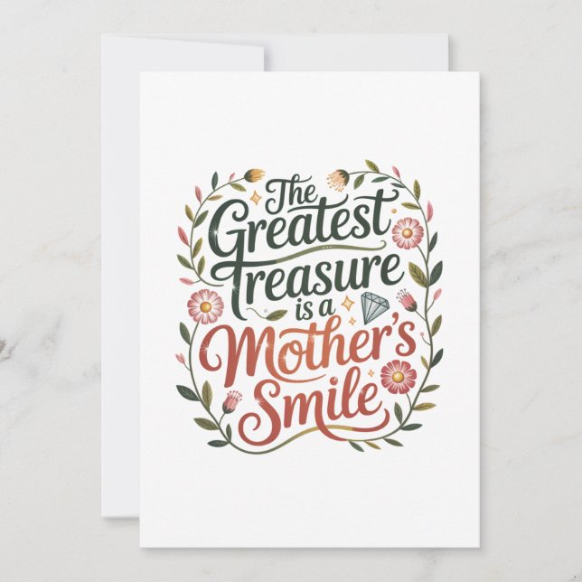Convite O Maior Tesouro É O Sorriso De Uma Mãe (Frente)