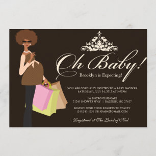 Convite O Mama chique chá de fraldas convida o