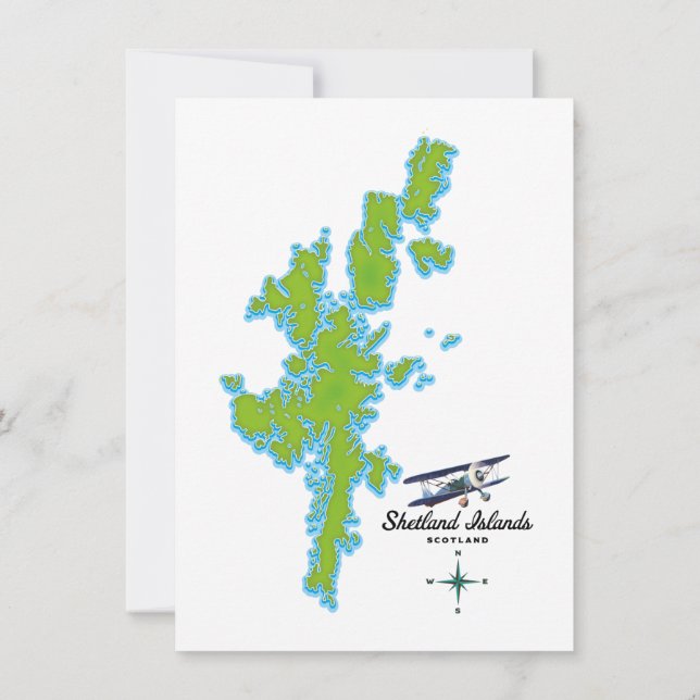 Convite O mapa das Ilhas Shetland (Verso)