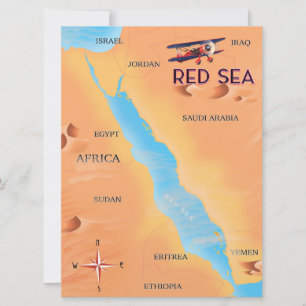 Convite O Mapa de Viagem do Mar Vermelho