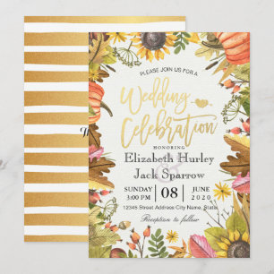 Convite O Mapeamento de outono de chá de casamento deixa a