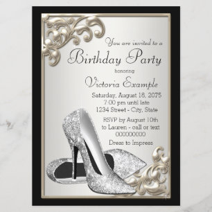 Convite O marfim e a festa de aniversário preta da mulher