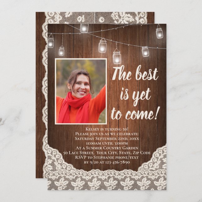 Convite O melhor ainda é o próximo aniversário do campo de (Frente/Verso)