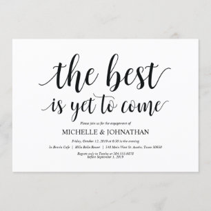 Convite O melhor ainda está por vir, Festas de noivado con