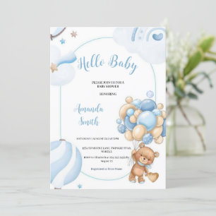 CONVITE O MELHOR AZUL, O MARIDO E O BEBÊ BABYSHOWER