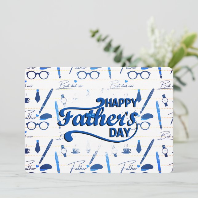 Convite O melhor Pai de sempre, Dia de os pais feliz (Em pé/Frente)