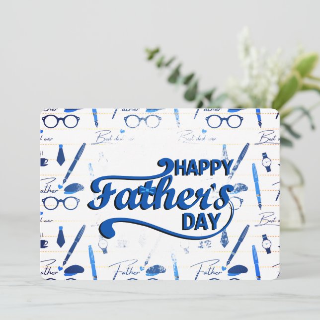 Convite O melhor Pai de sempre, Dia de os pais feliz (Em pé/Frente)