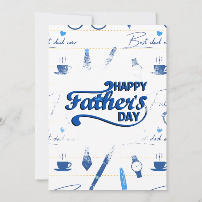 Convite O melhor Pai de sempre, Dia de os pais feliz (Frente)