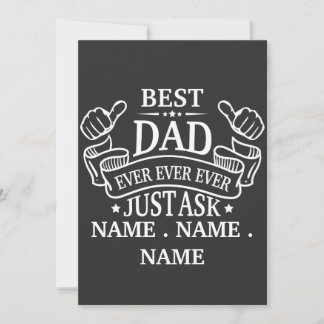 Convite O melhor Pai personalizável já perguntou o nome da