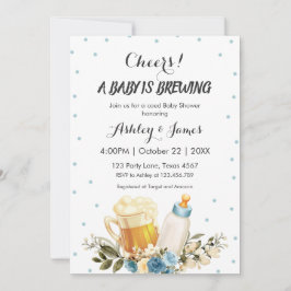 Convite O Menino Bonito Está A Criar Chá de fraldas Azul