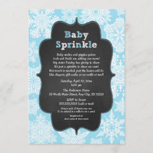 Convite O menino que azul o bebê polvilha o inverno do