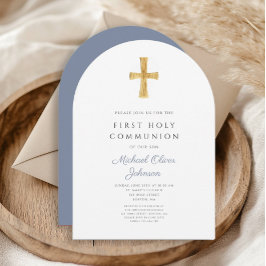 Convite O Menino Religioso da Cruz Azul Primeiro Sagrado A