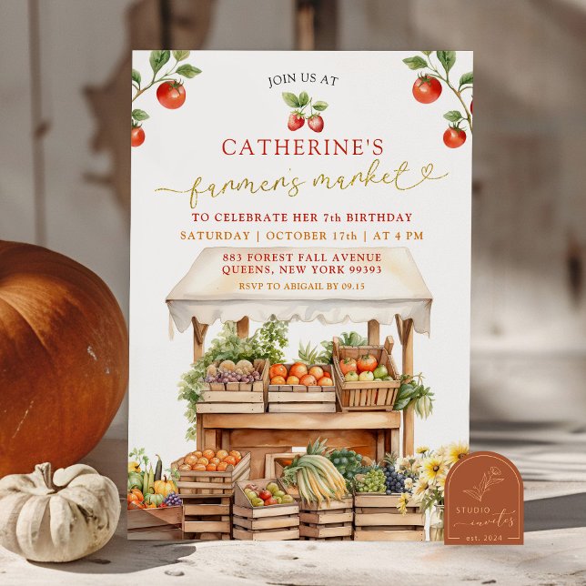 Convite O mercado de fazendeiros caiu em qualquer idade de (Criador carregado)