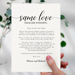Convite O Mesmo Amor Casamento Menor Reduzir o Casamento