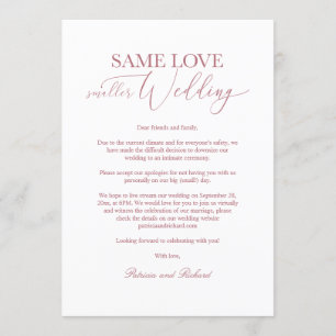 Convite O Mesmo Amor Casamento Menor Reduzir o Casamento E