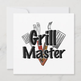 Convite O Mestre de Grill com Ferramentas de CHURRASCO