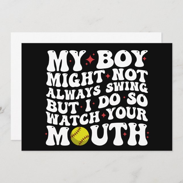 Convite O Meu Rapaz Pode Nem Sempre Balançar, Mas Eu Vejo- (Frente/Verso)