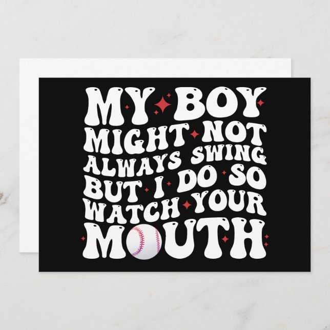 Convite O Meu Rapaz Pode Nem Sempre Balançar, Mas Eu Vejo- (Frente/Verso)