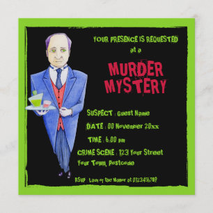 Convite O Mistério do Assassinato Negro do Mordomo 2 Conv
