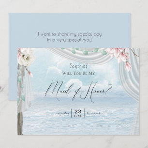 Convite O moderno Elegante Beach Arbor Seja Minha Madrinha