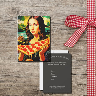 Convite O momento da pizza da Mona Lisa