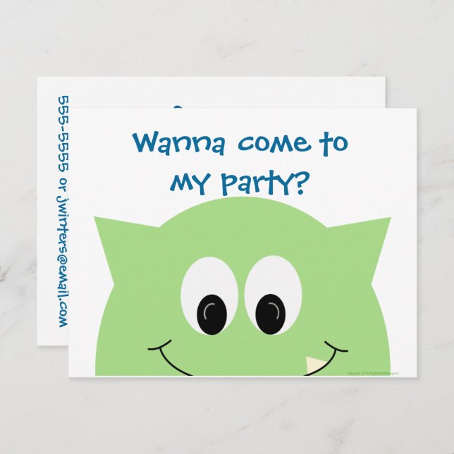 Convite O monstro convida 4.25x5.25 (Frente/Verso)