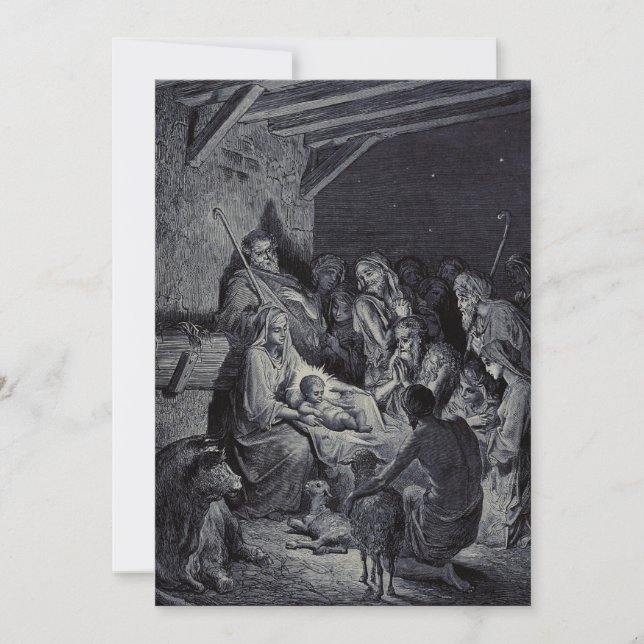 Convite O Nascimento de Jesus por Gustave Doré Tinta Vitor (Frente)