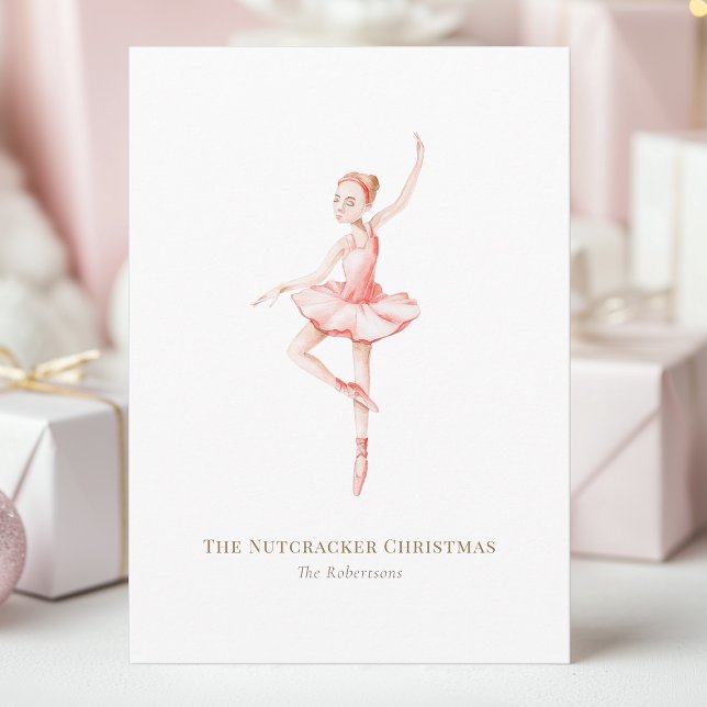 Convite O Natal da Bailarina do Quebra-Nozes em Aquarela (Criador carregado)