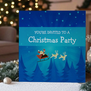 Convite O Natal da cena do inverno do papai noel convida