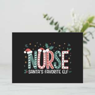 Convite O Natal do Elfo Favorito da Enfermeira Santa Inspi